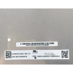 14.0“ No Touch 16:9 Innolux New 1920*1080 Laptop LCD Screen Module 800:1  EDP 30Pins N140HCG-GQ2/EN1/GR2