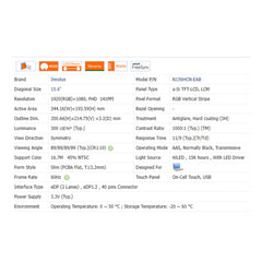 15.6“ On-Cell Touch, USB 16:9 Brand New Innolux 1920*1080 Laptop LCD Screen Module EDP 40Pins N156HCN-EAB
